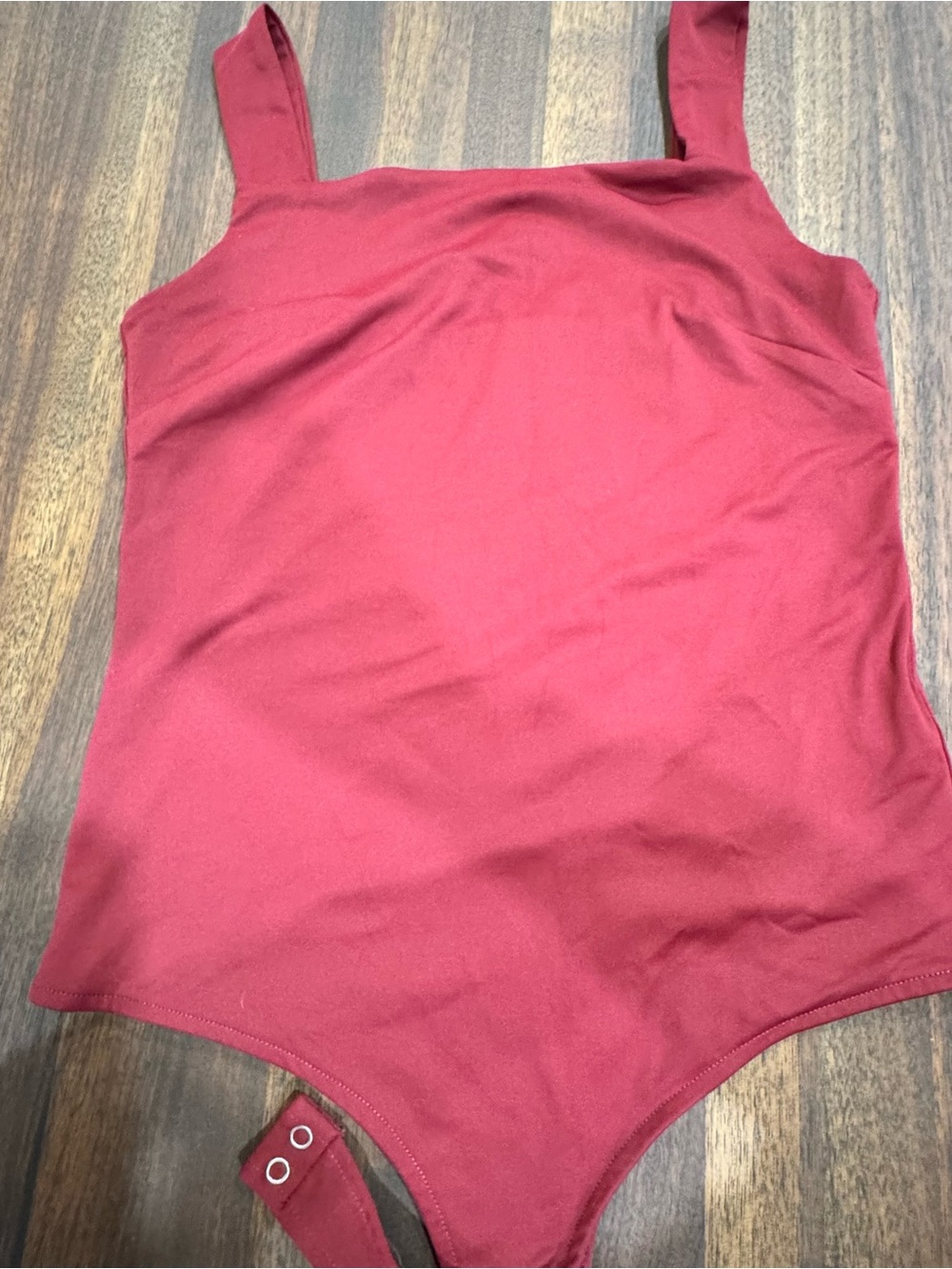 Women’s Square Neck Tank Bodysuit - Wine Red